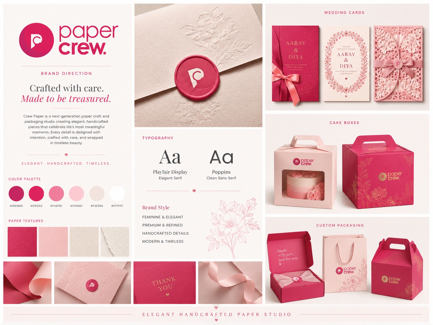 paper crew. brand and product direction — wedding cards, cake boxes and custom packaging